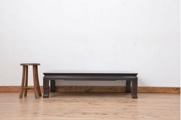 アンティーク家具　古民具・骨董　古い唐木材の大振りな座卓(テーブル、机)