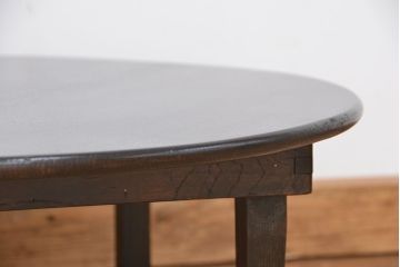 アンティーク家具　アンティーク　古い栓材の丸型ちゃぶ台(1)(テーブル、机)