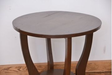 レトロ家具　昭和レトロ　小振りなカフェテーブル(ラウンドテーブル、コーヒーテーブル、サイドテーブル、センターテーブル)