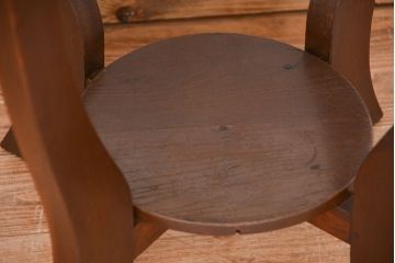 レトロ家具　昭和レトロ　小振りなカフェテーブル(ラウンドテーブル、コーヒーテーブル、サイドテーブル、センターテーブル)