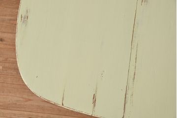 アンティーク家具　折り畳み式アンティークペイント丸テーブル(1)(机)