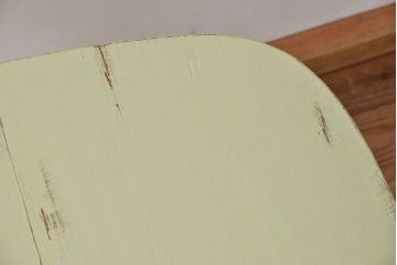 アンティーク家具　折り畳み式アンティークペイント丸テーブル(1)(机)