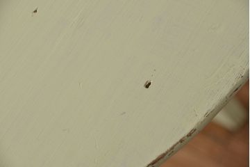 アンティーク家具　折り畳み式アンティークペイント丸テーブル(1)(机)