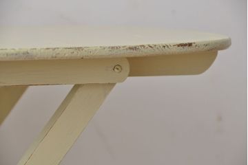 アンティーク家具　折り畳み式アンティークペイント丸テーブル(1)(机)