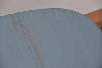 アンティーク家具　折り畳み式アンティークペイント丸テーブル(2)(机)