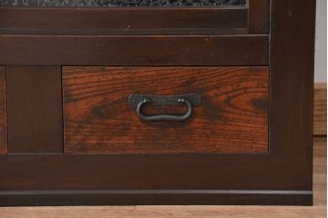 アンティーク家具　アンティーク　味わい深い水屋箪笥ローボード(1)(テレビボード、食器棚、テレビ台、キャビネット、収納棚)