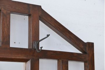 アンティーク家具　大正ロマン　古い洋館のナラ材ポールハンガー(ポールスタンド、傘立て、帽子掛け)