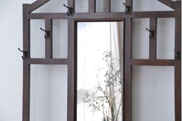 アンティーク家具　大正ロマン　古い洋館のナラ材ポールハンガー(ポールスタンド、傘立て、帽子掛け)