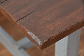 アンティーク家具　アンティークペイント　使い込まれた作業台(ダイニングテーブル、机)