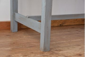 アンティーク家具　アンティークペイント　使い込まれた作業台(ダイニングテーブル、机)