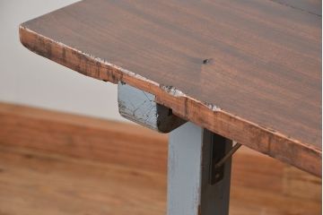 アンティーク家具　アンティークペイント　使い込まれた作業台(ダイニングテーブル、机)