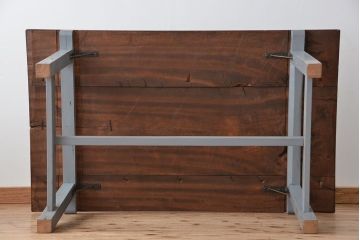 アンティーク家具　アンティークペイント　使い込まれた作業台(ダイニングテーブル、机)