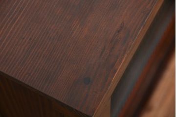 アンティーク家具　アンティーク　小振りなロータイプモールガラス収納棚(ローボード)