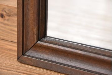アンティーク　引き戸にもなるアンティークミラー(鏡、ガラス戸)