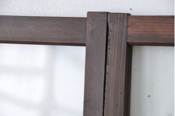 アンティーク　大振りでシックなガラス戸2枚(引き戸)