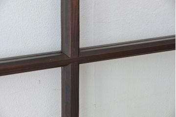 アンティーク　大振りでシックなガラス戸2枚(引き戸)