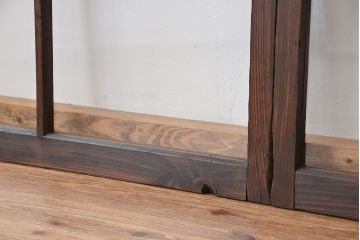 アンティーク　大振りでシックなガラス戸2枚(引き戸)