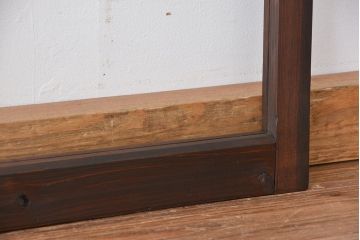 アンティーク　大振りでシックなガラス戸2枚(引き戸)