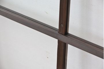アンティーク　大振りでシックなガラス戸2枚(引き戸)