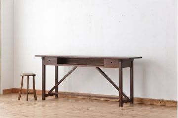 アンティーク家具　アンティーク　引き出し付き横長作業台(テーブル、机)