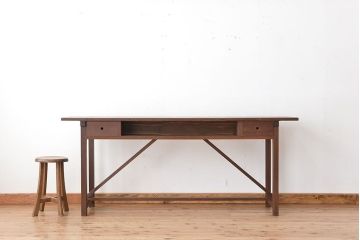 アンティーク家具　アンティーク　引き出し付き横長作業台(テーブル、机)
