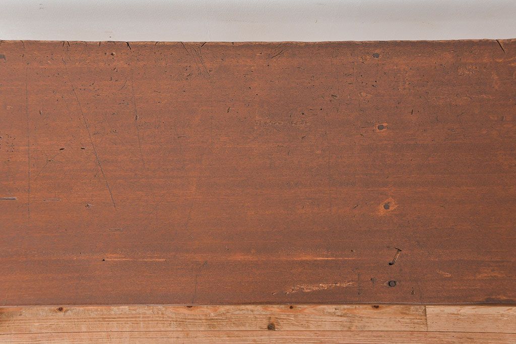 アンティーク家具　アンティーク　引き出し付き横長作業台(テーブル、机)