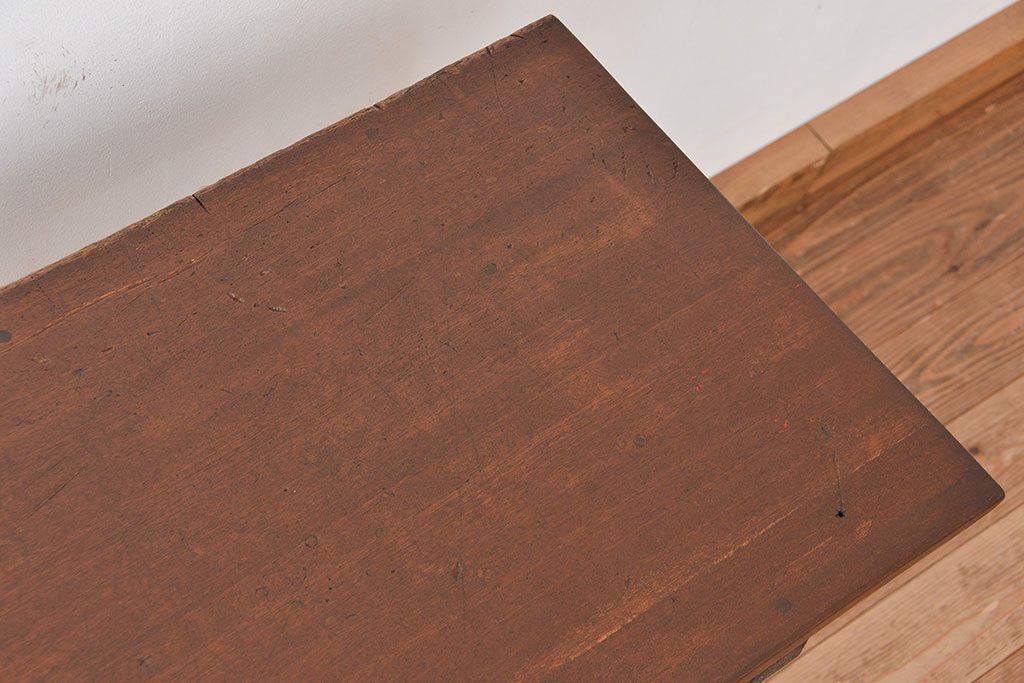 アンティーク家具　アンティーク　引き出し付き横長作業台(テーブル、机)