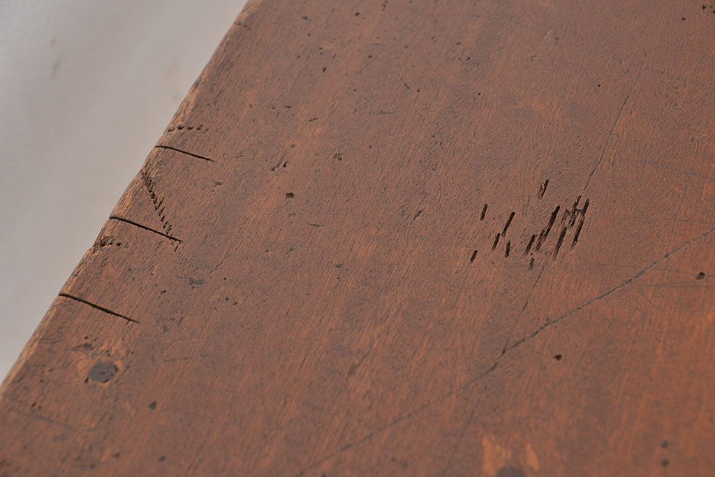 アンティーク家具　アンティーク　引き出し付き横長作業台(テーブル、机)