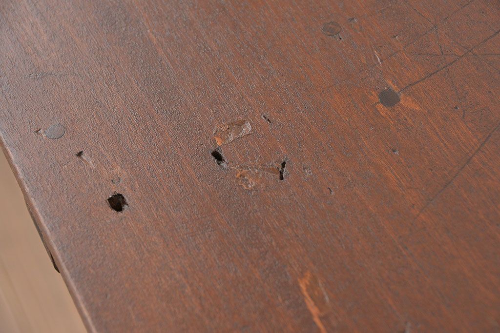 アンティーク家具　アンティーク　引き出し付き横長作業台(テーブル、机)