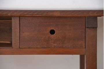 アンティーク家具　アンティーク　引き出し付き横長作業台(テーブル、机)