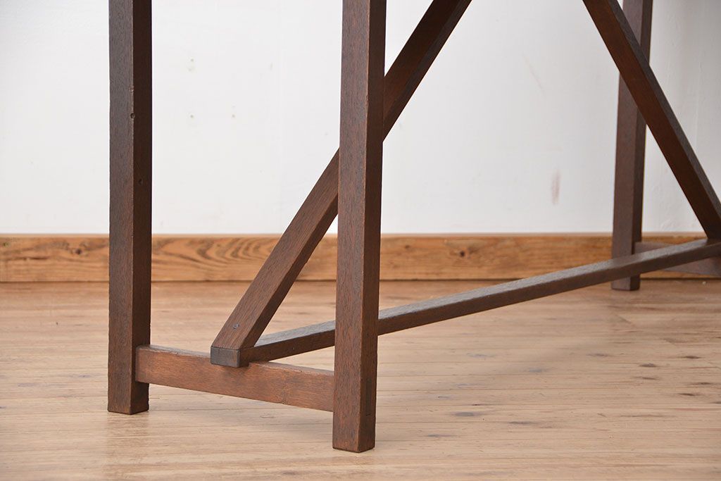 アンティーク家具　アンティーク　引き出し付き横長作業台(テーブル、机)