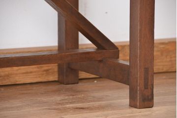 アンティーク家具　アンティーク　引き出し付き横長作業台(テーブル、机)