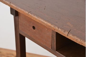 アンティーク家具　アンティーク　引き出し付き横長作業台(テーブル、机)