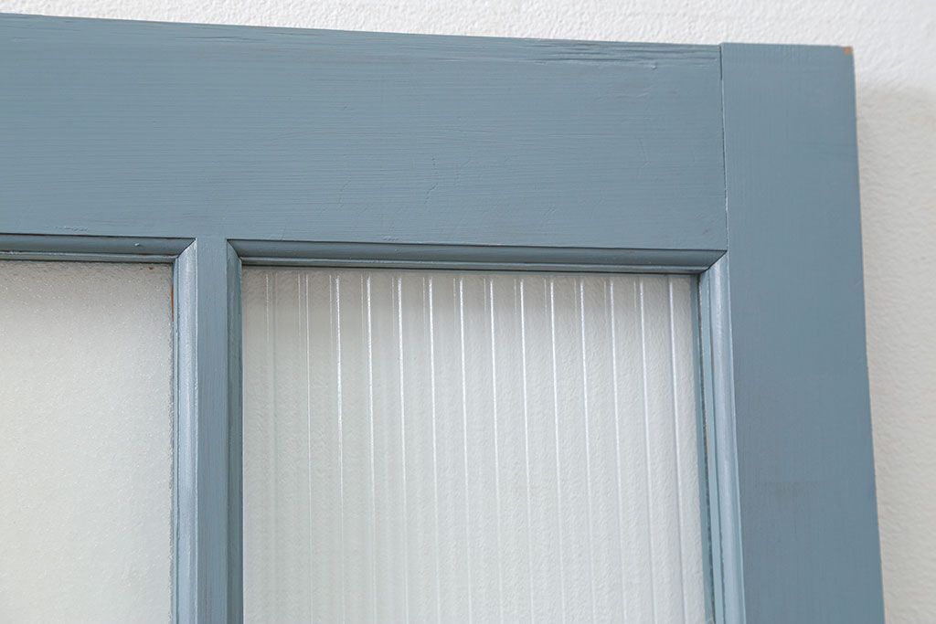 アンティーク モールガラス入り!ペイントガラス引き戸2枚セット(ガラス戸)