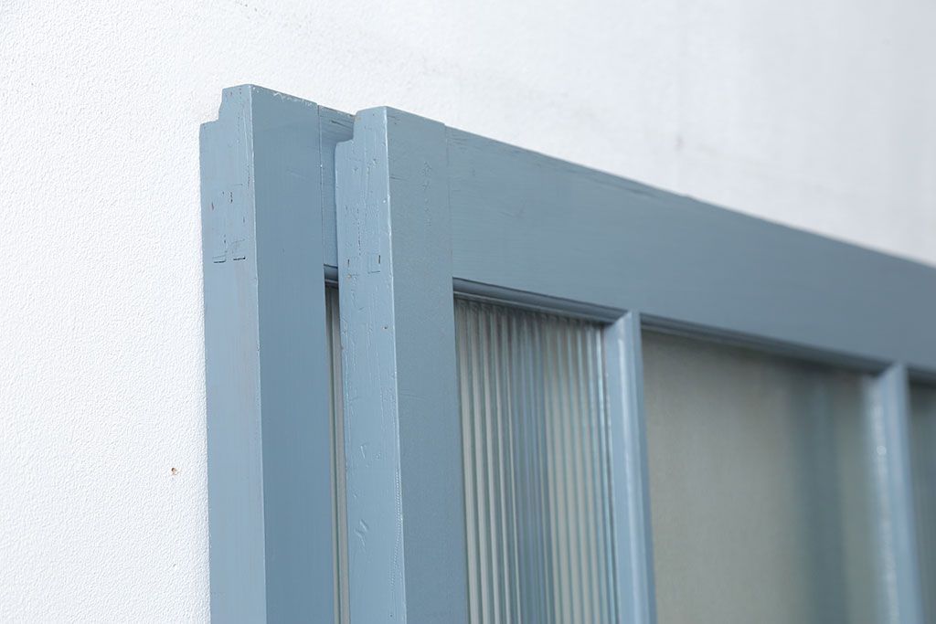 アンティーク モールガラス入り!ペイントガラス引き戸2枚セット(ガラス戸)