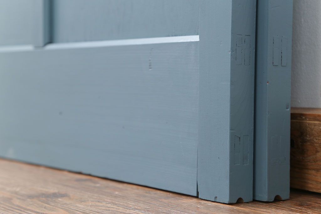 アンティーク モールガラス入り!ペイントガラス引き戸2枚セット(ガラス戸)