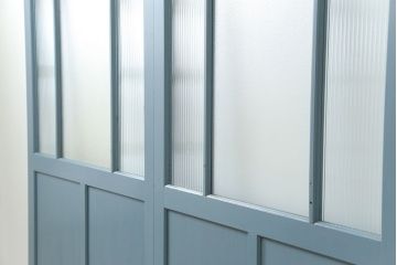 アンティーク モールガラス入り!ペイントガラス引き戸2枚セット(ガラス戸)