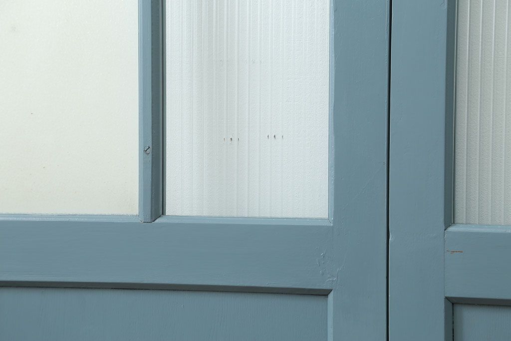 アンティーク モールガラス入り!ペイントガラス引き戸2枚セット(ガラス戸)