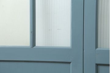 アンティーク モールガラス入り!ペイントガラス引き戸2枚セット(ガラス戸)