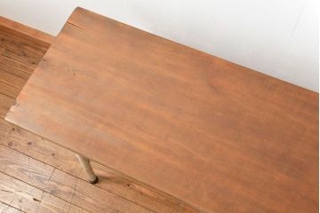 アンティーク家具　アンティーク 天板一枚板 使い込まれた古材天板の鉄脚テーブル(デスク/作業台/机)