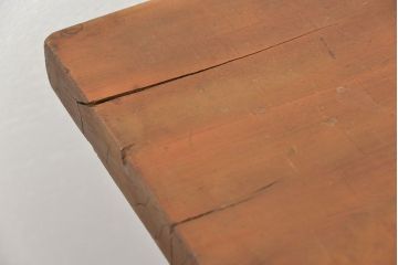 アンティーク家具　アンティーク 天板一枚板 使い込まれた古材天板の鉄脚テーブル(デスク/作業台/机)