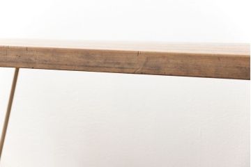 アンティーク家具　アンティーク 天板一枚板 使い込まれた古材天板の鉄脚テーブル(デスク/作業台/机)