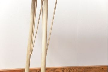 アンティーク家具　アンティーク 天板一枚板 使い込まれた古材天板の鉄脚テーブル(デスク/作業台/机)