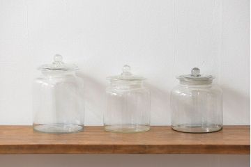 アンティーク雑貨　アンティーク 古いガラス瓶 3個セット(ビン、小物入れ)