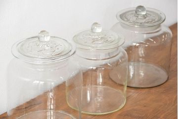 アンティーク雑貨　アンティーク 古いガラス瓶 3個セット(ビン、小物入れ)