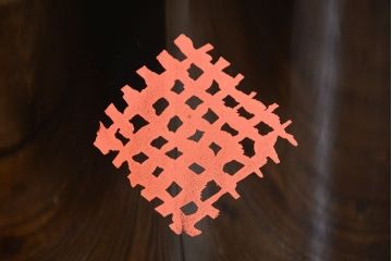 アンティーク雑貨　古い漆塗 火鉢 一対(箱、火箸、灰付き)