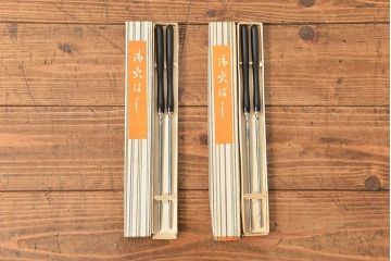 アンティーク雑貨　古い漆塗 火鉢 一対(箱、火箸、灰付き)