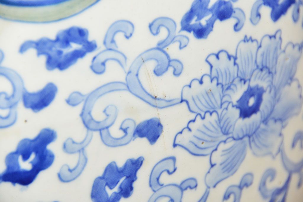 アンティーク雑貨　古民具・骨董　図柄の可愛い瀬戸火鉢