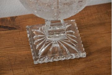 アンティーク雑貨　中古品 ボヘミアクリスタル キャンディーポット(500PK)(小物入れ)