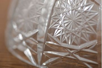 アンティーク雑貨　中古品 ボヘミアクリスタル キャンディーポット(500PK)(小物入れ)